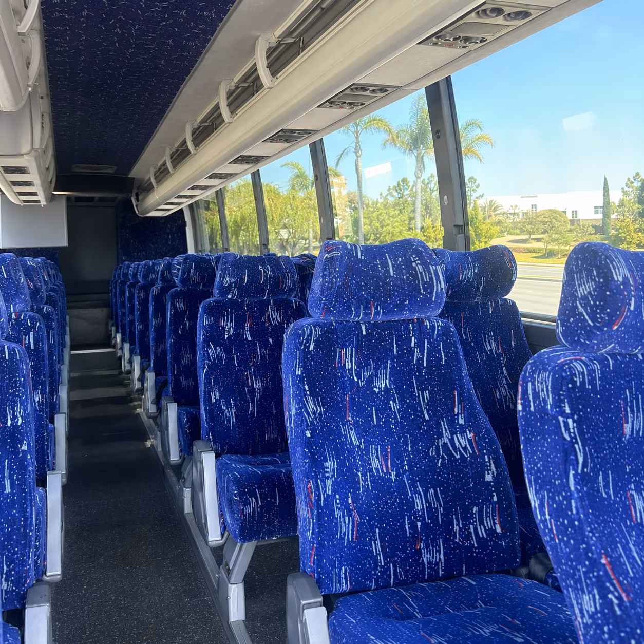 apple valley charter bus inside